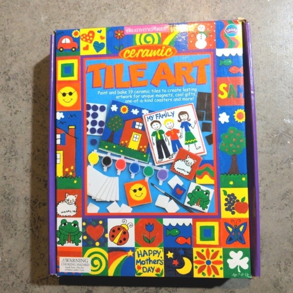 Vintage Ceramic Tile Art Kit Shure Products 2001 Paint Your‎ Own Creative Craft